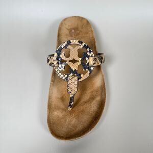 Tory Burch Miller Sandals | Snakeskin Print Thong Sandals | Iconic  Logo Sandals